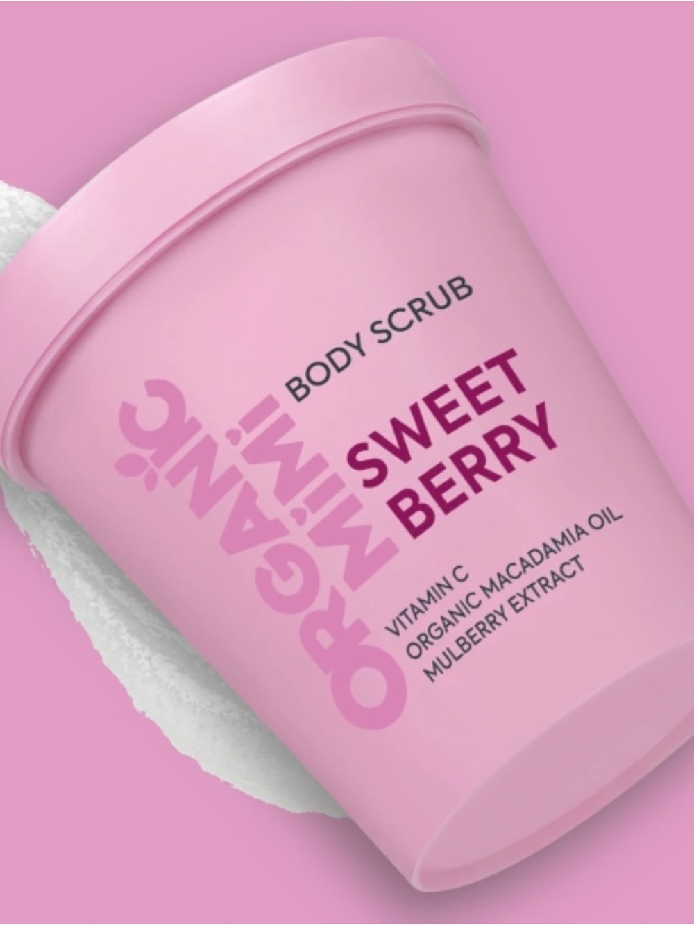 Organic Mimi Body Scrub Sweet Berry Macadamia and Mulberry 250g